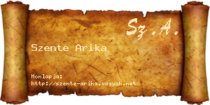 Szente Arika névjegykártya
